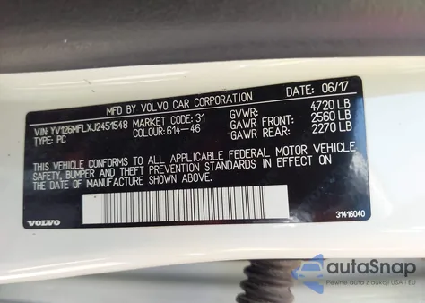 2018 Volvo S60 T5 Dynamic из США, поврежденный, VIN YV126MFLXJ2451548